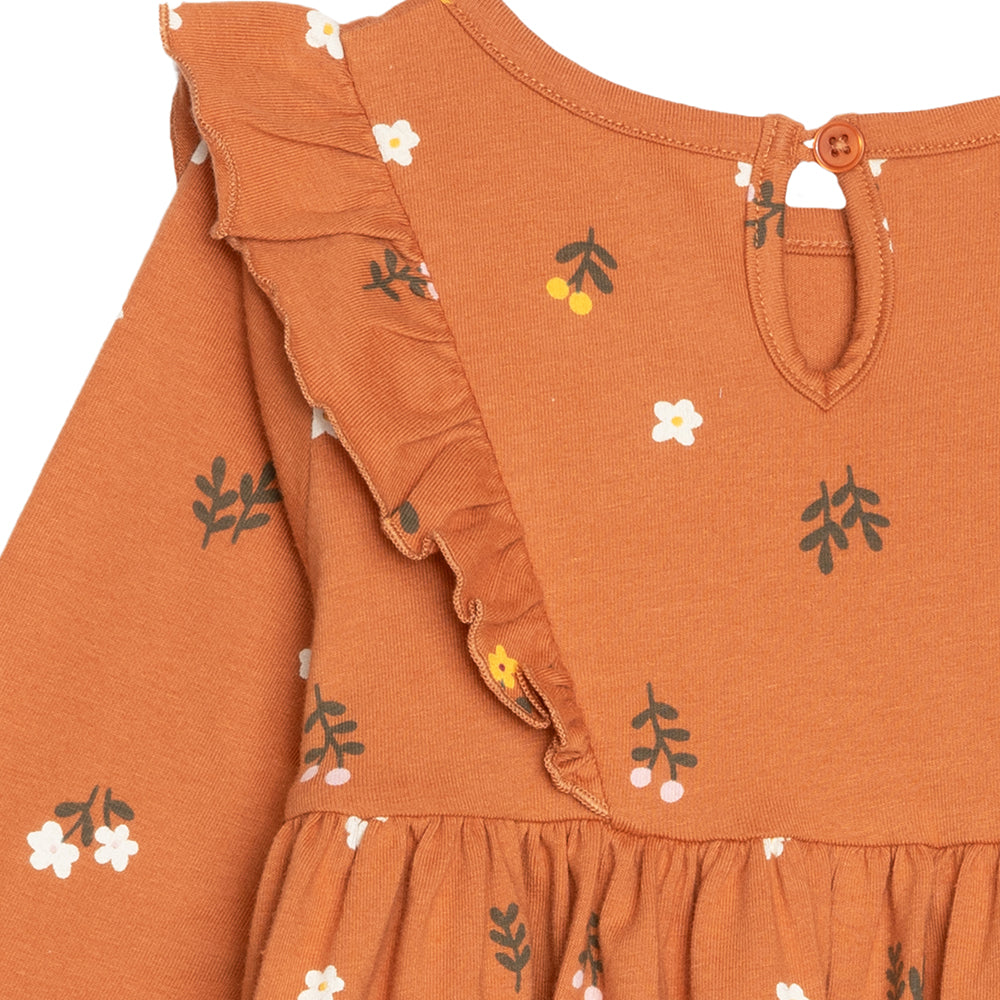 rise little earthling Ruffle Knit Dress BGFDR12 - Hazel Floral / 6-9m - Image 3