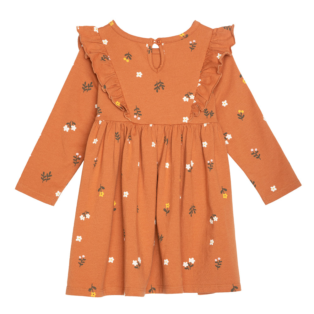 rise little earthling Ruffle Knit Dress BGFDR12 - Hazel Floral / 6-9m - Image 2