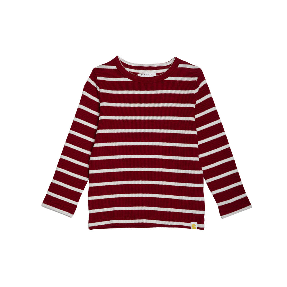 rise little earthling Long Sleeve Waffle T-Shirt - Tannin / 5-6y