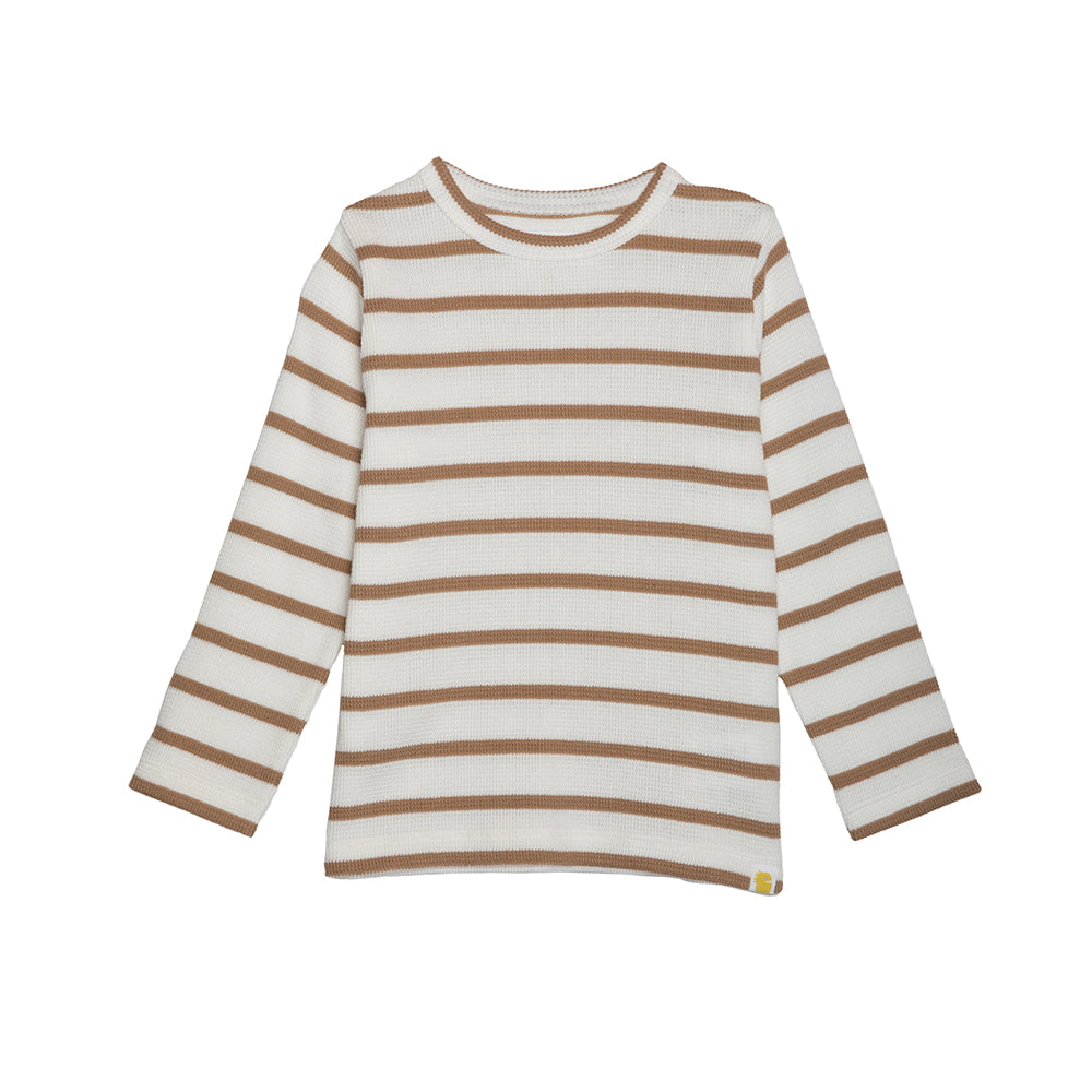 rise little earthling Long Sleeve Waffle T-Shirt - Tannin / 5-6y - Image 4