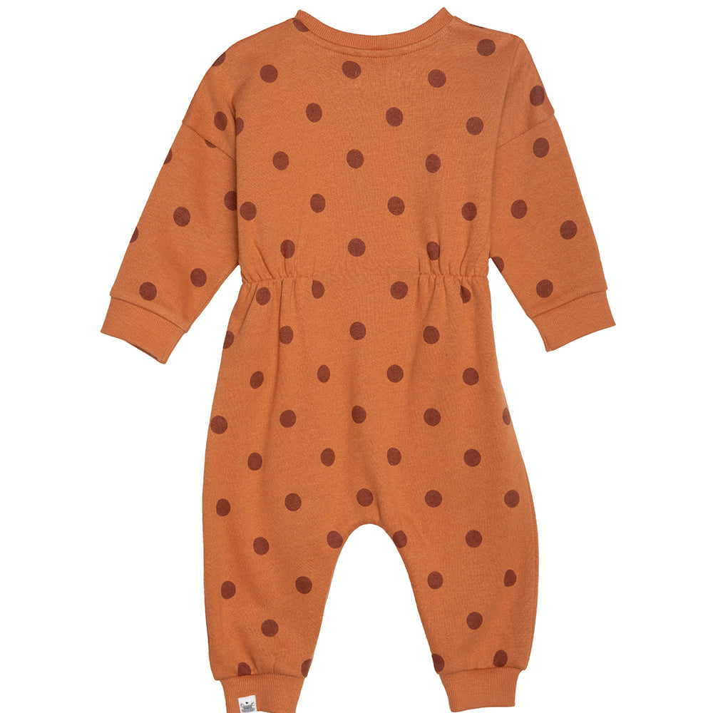 rise little earthling Fleece Romper BGFRP04 - Hazel Dots / 0-3m - Image 2