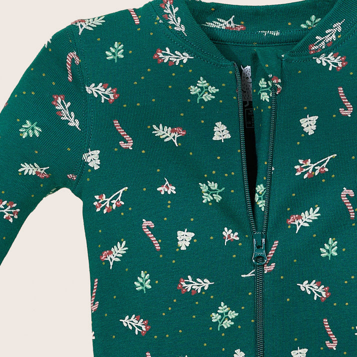 rise little earthling Holiday Sleeper BUHSL00 - Grey Xmas Tree / 6-9m - Image 2