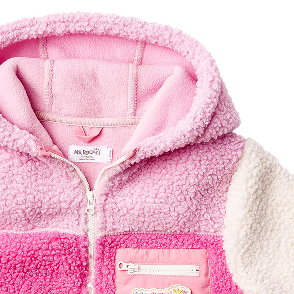 Ms. Rachel Fuzzy Colourblock Jacket - Pink Colourblock / 4-5y - Image 3
