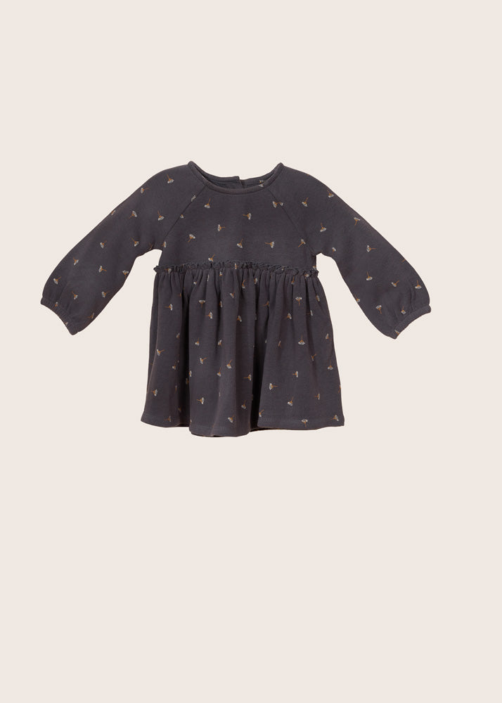 rise little earthling Empire Waist Dress - Obsidian / 3-6m
