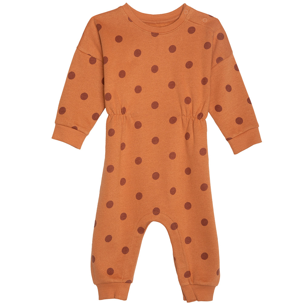 rise little earthling Fleece Romper BGFRP04 - Hazel Dots / 0-3m