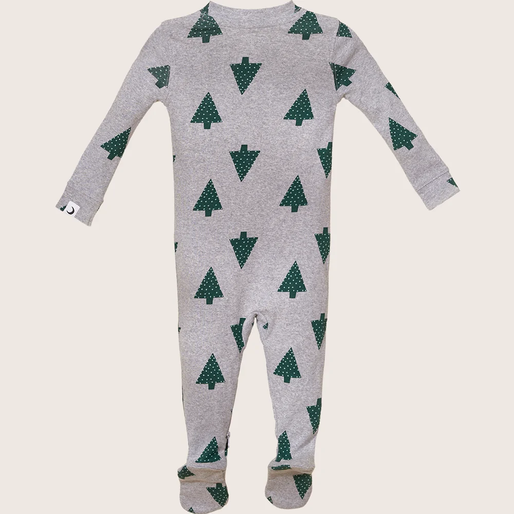 rise little earthling Holiday Sleeper BUHSL00 - Grey Xmas Tree / 6-9m - Image 23
