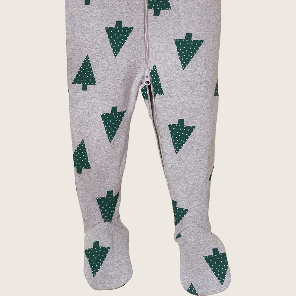rise little earthling Holiday Sleeper BUHSL00 - Grey Xmas Tree / 6-9m - Image 22