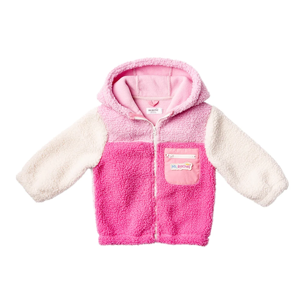 Ms. Rachel Fuzzy Colourblock Jacket - Pink Colourblock / 4-5y