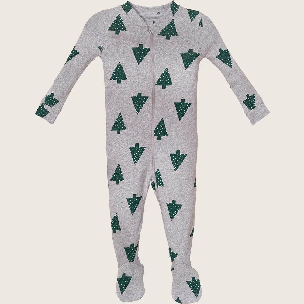 rise little earthling Holiday Sleeper BUHSL00 - Grey Xmas Tree / 6-9m - Image 20