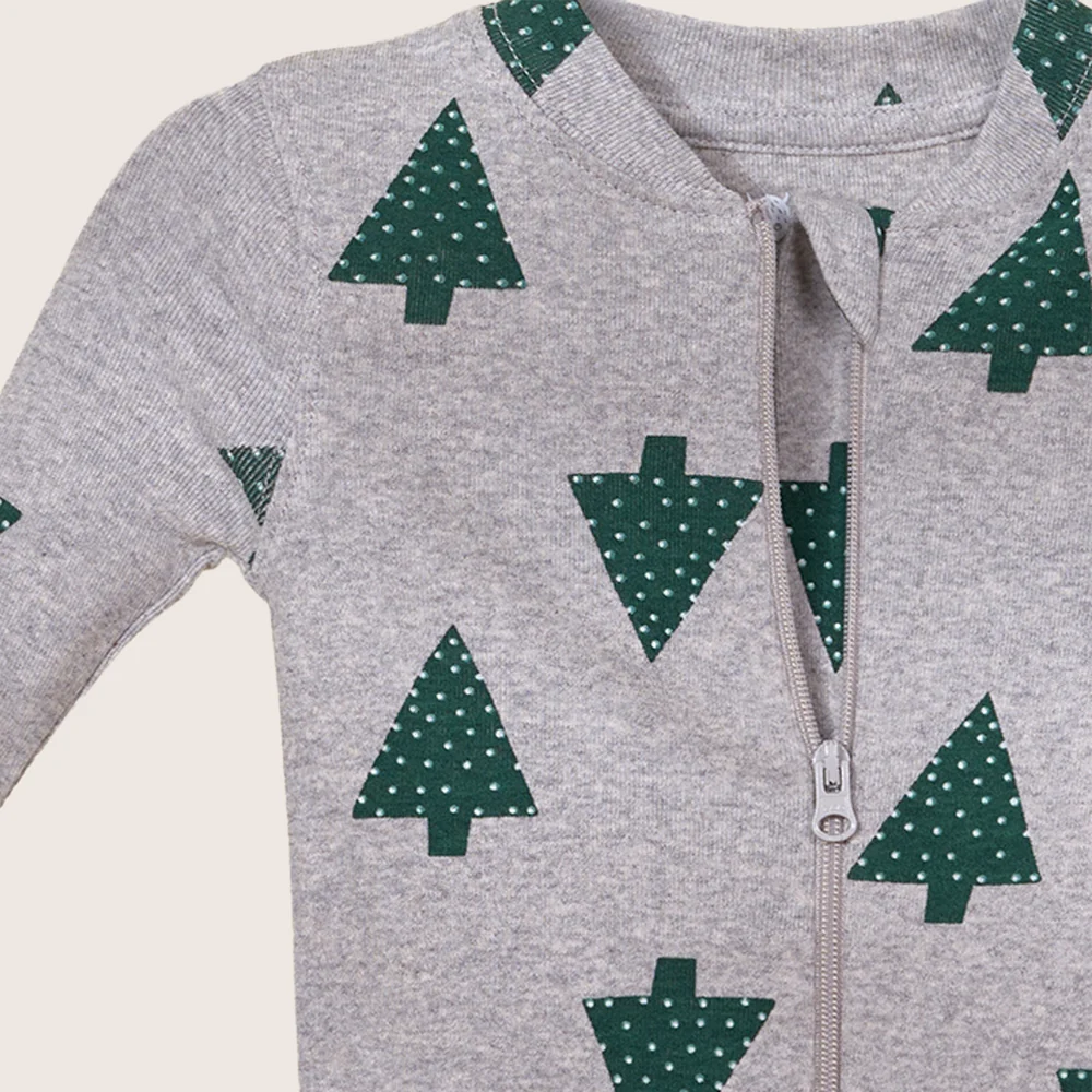 rise little earthling Holiday Sleeper BUHSL00 - Grey Xmas Tree / 6-9m - Image 21